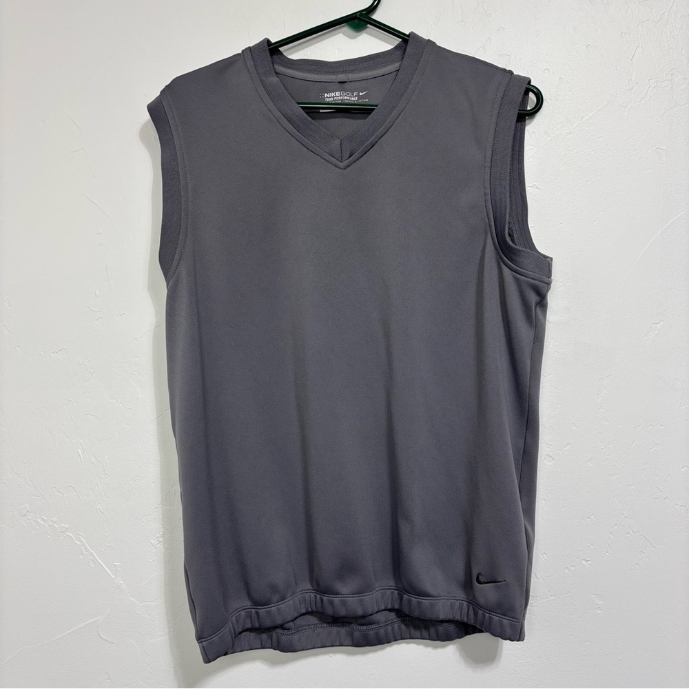 Nike Golf Tour Performance Dri Fit Pullover V Neck Vest Men's Medium Gray